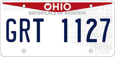 OH license plate GRT1127
