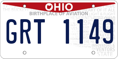 OH license plate GRT1149