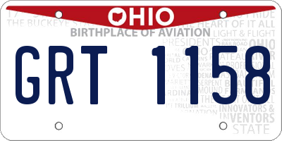 OH license plate GRT1158