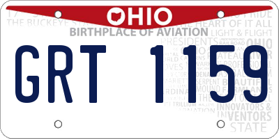 OH license plate GRT1159