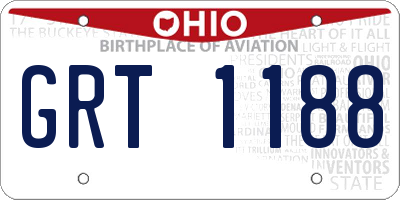 OH license plate GRT1188