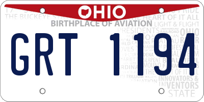OH license plate GRT1194