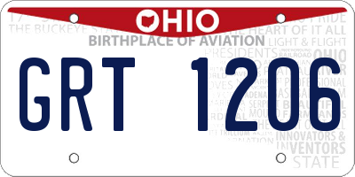 OH license plate GRT1206