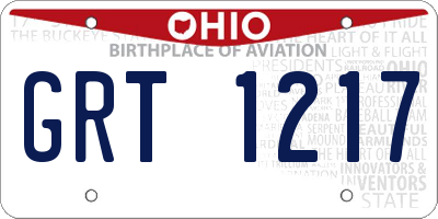 OH license plate GRT1217