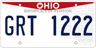 OH license plate GRT1222