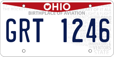 OH license plate GRT1246