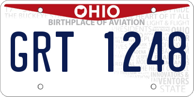 OH license plate GRT1248