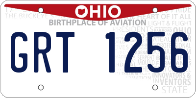 OH license plate GRT1256