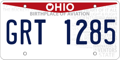 OH license plate GRT1285