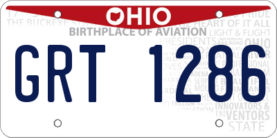 OH license plate GRT1286