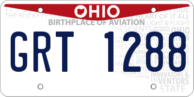 OH license plate GRT1288