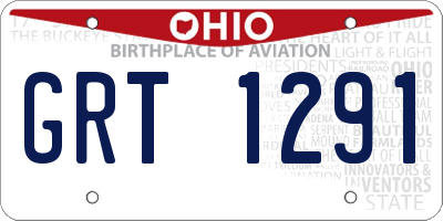 OH license plate GRT1291