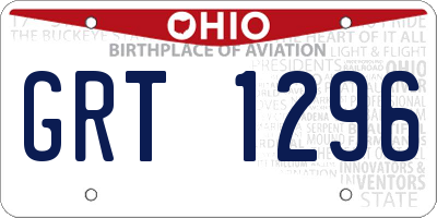 OH license plate GRT1296