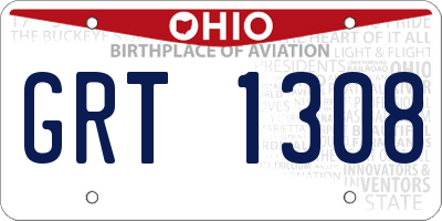 OH license plate GRT1308