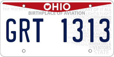 OH license plate GRT1313