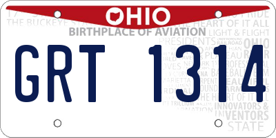 OH license plate GRT1314