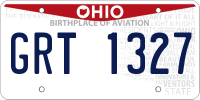 OH license plate GRT1327