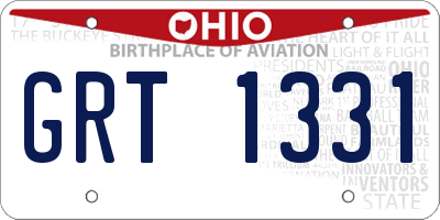 OH license plate GRT1331