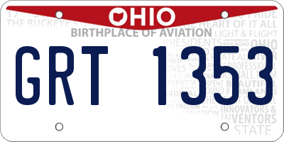 OH license plate GRT1353