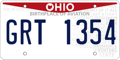 OH license plate GRT1354