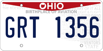 OH license plate GRT1356