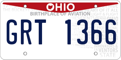 OH license plate GRT1366