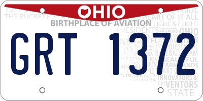 OH license plate GRT1372