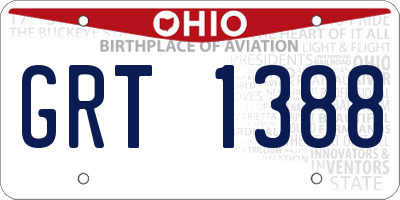 OH license plate GRT1388