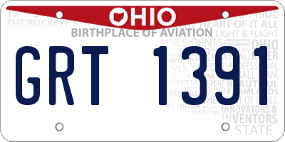 OH license plate GRT1391