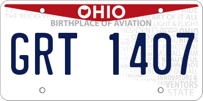 OH license plate GRT1407