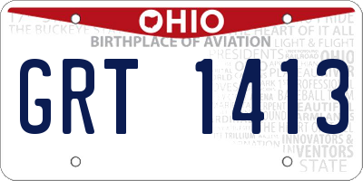 OH license plate GRT1413