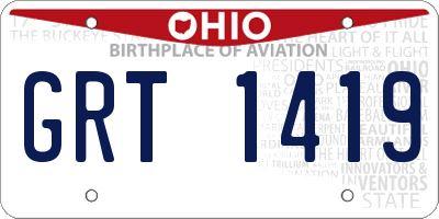 OH license plate GRT1419