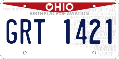 OH license plate GRT1421