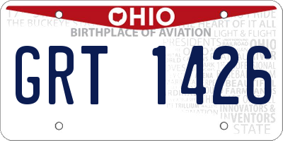 OH license plate GRT1426