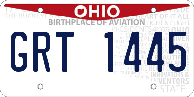 OH license plate GRT1445