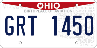 OH license plate GRT1450