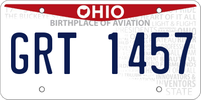 OH license plate GRT1457