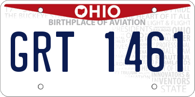 OH license plate GRT1461