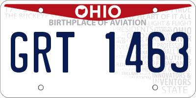 OH license plate GRT1463