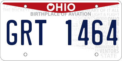 OH license plate GRT1464