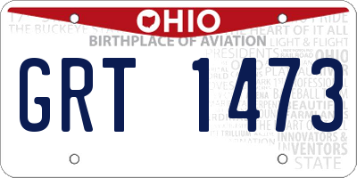 OH license plate GRT1473