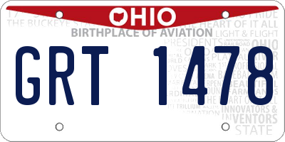 OH license plate GRT1478