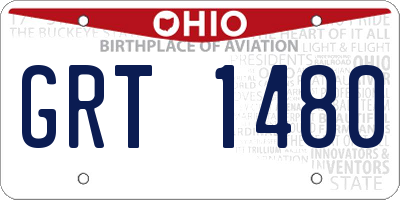 OH license plate GRT1480