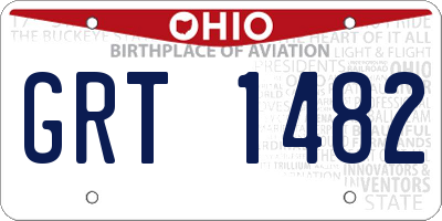 OH license plate GRT1482