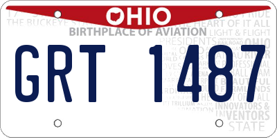 OH license plate GRT1487