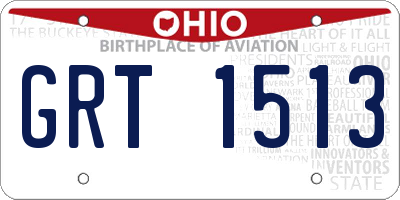 OH license plate GRT1513