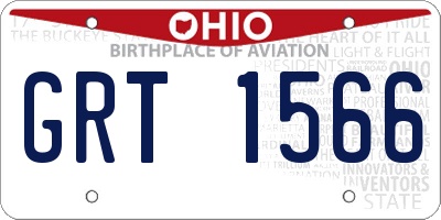 OH license plate GRT1566