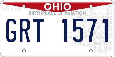 OH license plate GRT1571