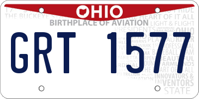 OH license plate GRT1577