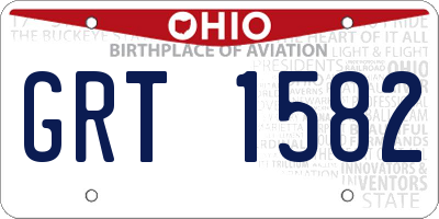 OH license plate GRT1582